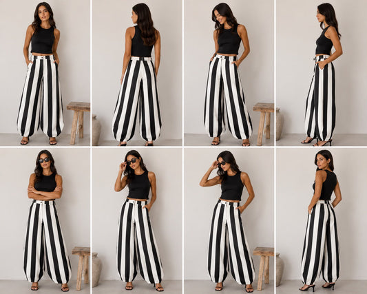 Pantalón Balloon Rayas